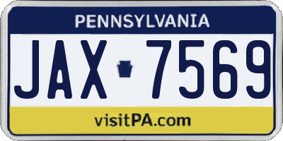PA license plate JAX7569