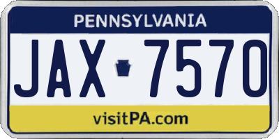 PA license plate JAX7570