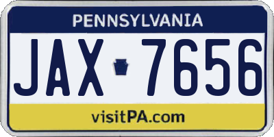 PA license plate JAX7656