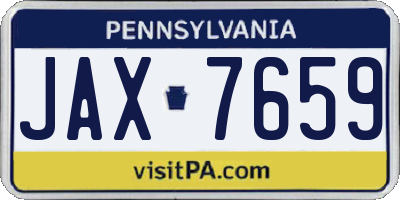 PA license plate JAX7659