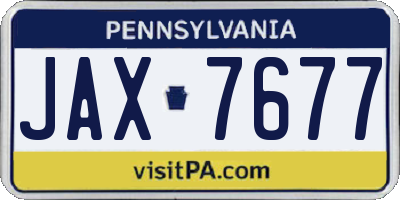 PA license plate JAX7677