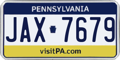 PA license plate JAX7679