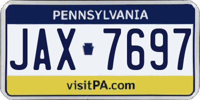 PA license plate JAX7697