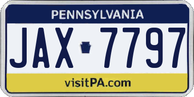 PA license plate JAX7797