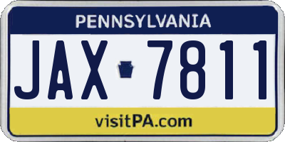 PA license plate JAX7811