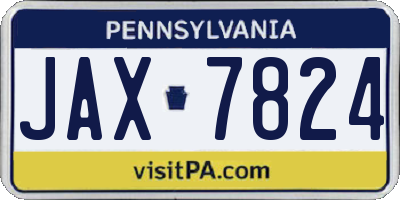 PA license plate JAX7824