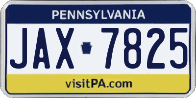 PA license plate JAX7825