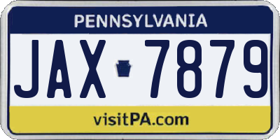 PA license plate JAX7879
