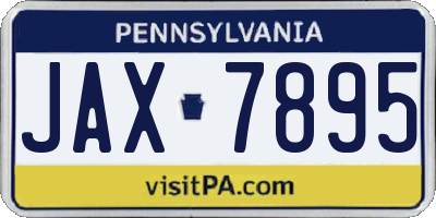 PA license plate JAX7895