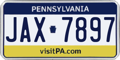 PA license plate JAX7897