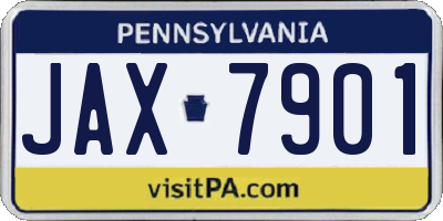 PA license plate JAX7901