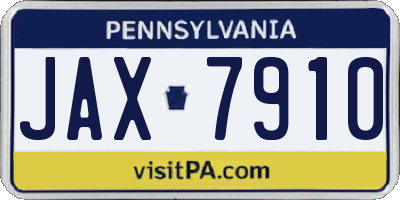 PA license plate JAX7910
