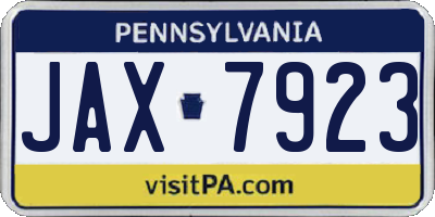 PA license plate JAX7923