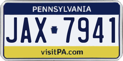 PA license plate JAX7941