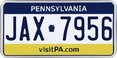 PA license plate JAX7956