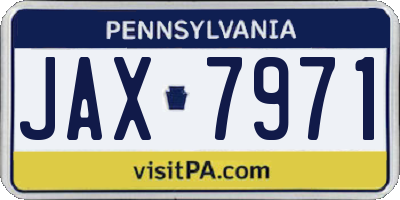 PA license plate JAX7971