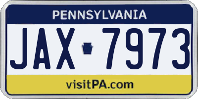 PA license plate JAX7973