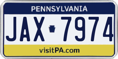 PA license plate JAX7974