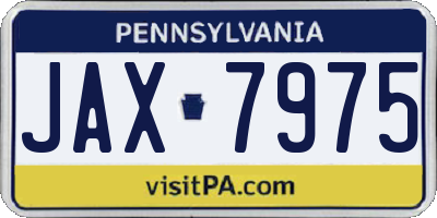 PA license plate JAX7975