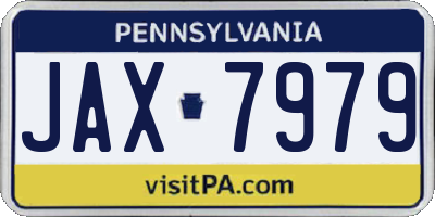 PA license plate JAX7979