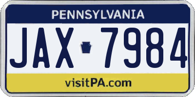 PA license plate JAX7984