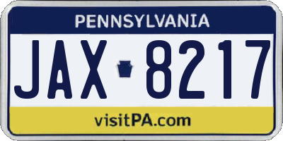 PA license plate JAX8217