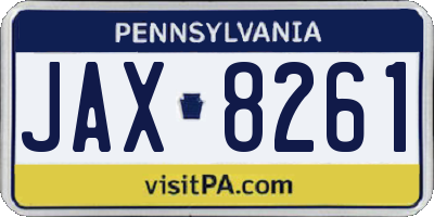 PA license plate JAX8261