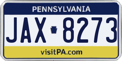 PA license plate JAX8273