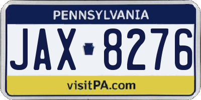 PA license plate JAX8276