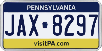 PA license plate JAX8297