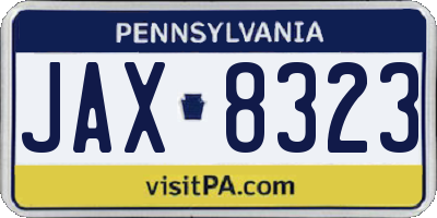 PA license plate JAX8323