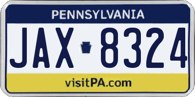 PA license plate JAX8324