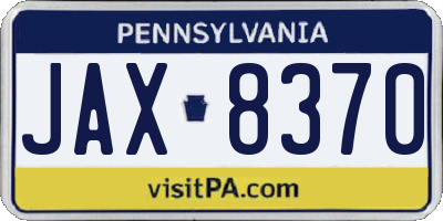PA license plate JAX8370
