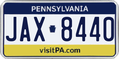 PA license plate JAX8440