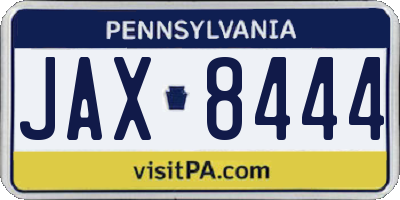 PA license plate JAX8444