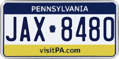 PA license plate JAX8480