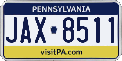 PA license plate JAX8511