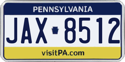 PA license plate JAX8512