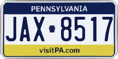 PA license plate JAX8517