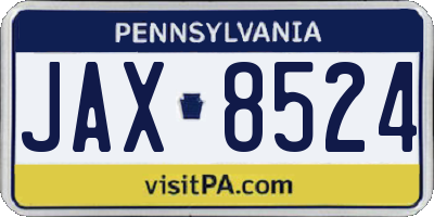 PA license plate JAX8524