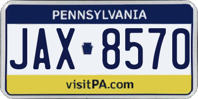 PA license plate JAX8570