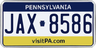 PA license plate JAX8586