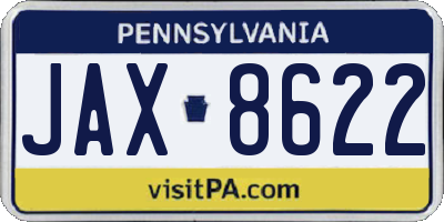 PA license plate JAX8622