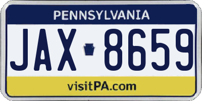 PA license plate JAX8659