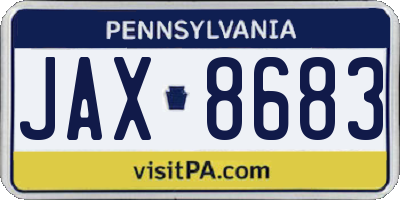 PA license plate JAX8683