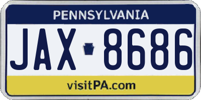 PA license plate JAX8686