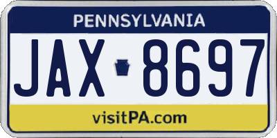 PA license plate JAX8697