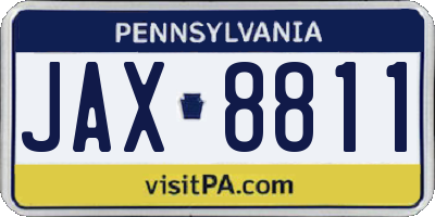 PA license plate JAX8811