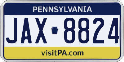 PA license plate JAX8824