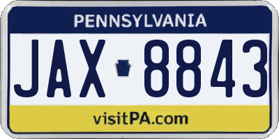 PA license plate JAX8843